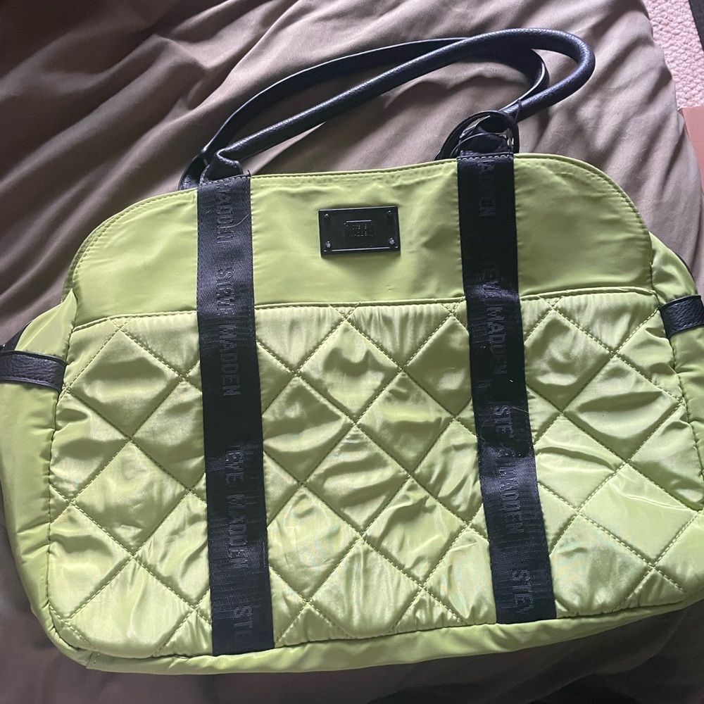 Steve Madden Lime Quilted Tote Bag